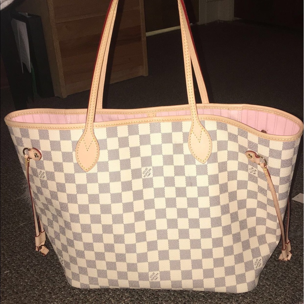 LV mm neverful rose ballerine W/O pouchette